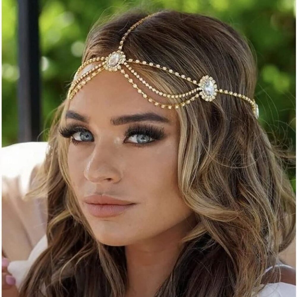 New Gold Bridal Wedding Forehead Hairpiece Bridal Accessories
